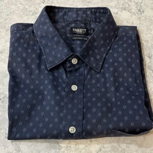Faherty Men's Short-Sleeve Movement™ Monterey Shirt - Navy Dusk Diamond